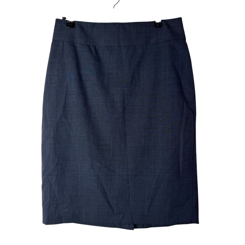 Banana Republic‎ Navy Blue Wool Knee Length Pencil Skirt 4